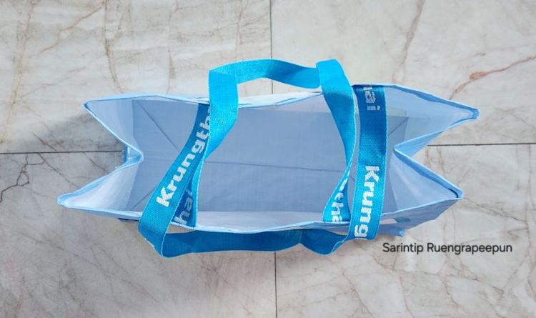 กระเป๋ากระสอบ Krungthai กรุงไทย ขนาดใหญ่ 41×33×18 ซม. รูปที่ 5