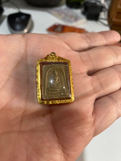 พระสมเด็จหลวงปู่โต๊ะ วัดประดู่ฉิมพลี พิมพ์ ปกโพธิ์คะแนนหลังยันต์ตื้น เนื้อผงเกสร ปี 2521