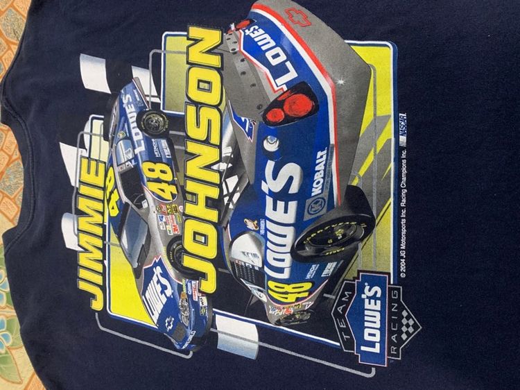 เสื้อเสื้อวินเทจ NASCAR ปี 2004 ลาย Jimmie Johnson 48 Lowe's ป้าย Racing Champions ไซส์ 3XL รูปที่ 6