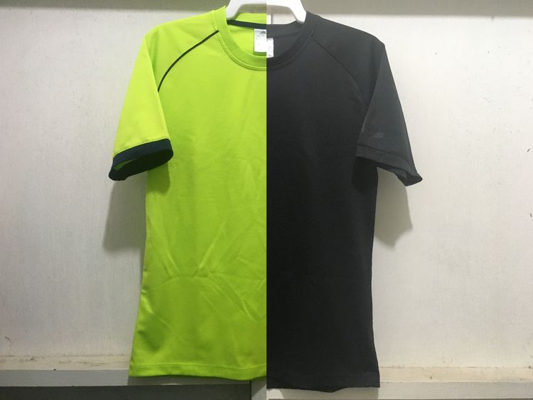เสื้อเจอร์ซีย์ เสื้อกีฬา CLIMALITE แบรนด์ ADIDAS แพ็คคู่ (สินค้ามีตำหนิ) สีเขียวมะนาวกับสีดำ
