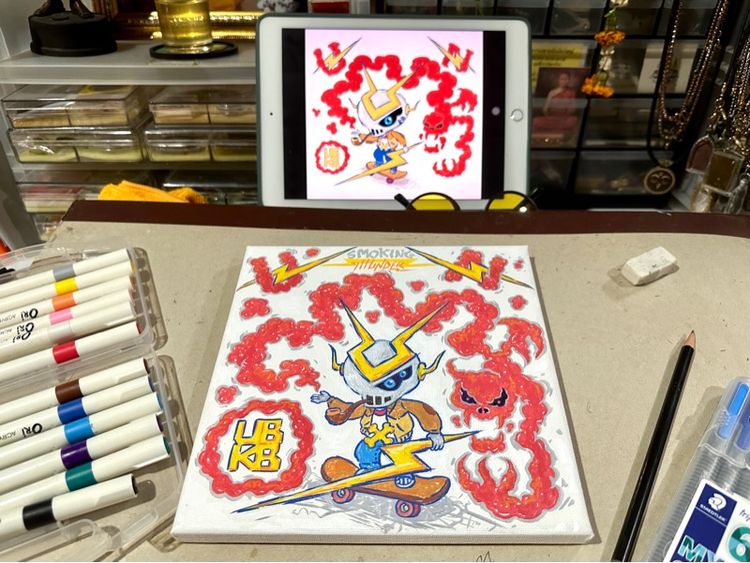 ภาพวาดสตรีทอาร์ตสีอะครีลิค