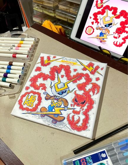 ภาพวาดสตรีทอาร์ตสีอะครีลิค รูปที่ 2