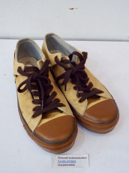 Vintage Bob Cousy brown canvas sneakers ไซร์8.5UK สวยๆ แนววินเทจ 650 บาท