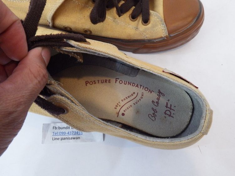 Vintage Bob Cousy brown canvas sneakers ไซร์8.5UK สวยๆ แนววินเทจ 650 บาท รูปที่ 5