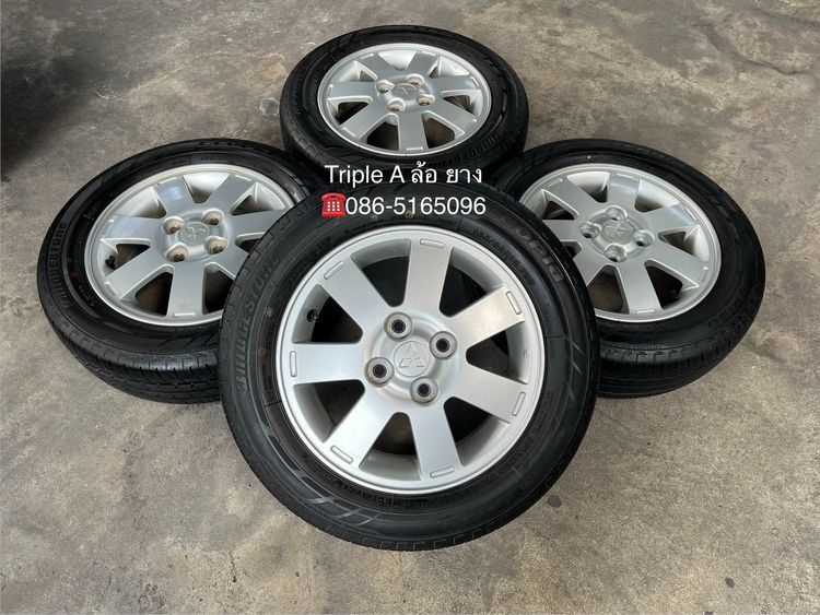 อื่นๆ อะลูมิเนียมอัลลอย 14" ✨ล้อแม็ก✨Mitsu Mirage ขอบ 14 พร้อมยาง 165-65-14 Bridgestone♨️ปี 24♨️