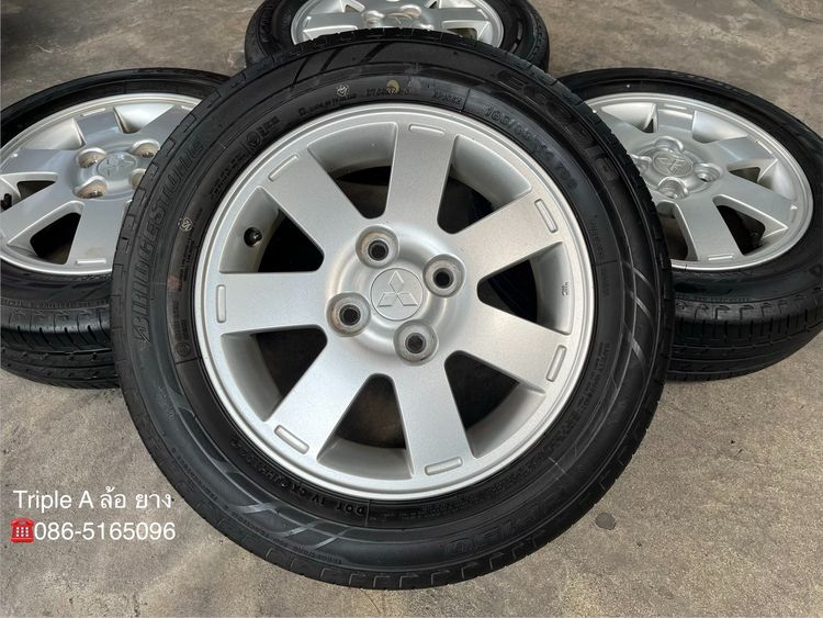 ✨ล้อแม็ก✨Mitsu Mirage ขอบ 14 พร้อมยาง 165-65-14 Bridgestone♨️ปี 24♨️ รูปที่ 2