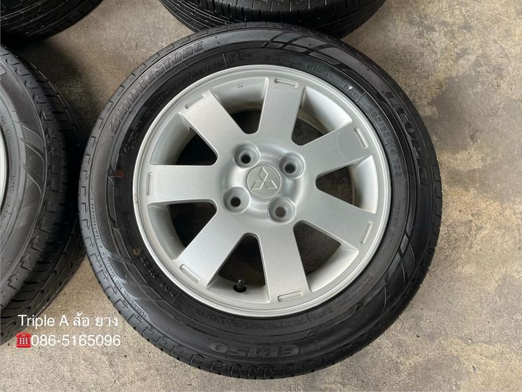 ✨ล้อแม็ก✨Mitsu Mirage ขอบ 14 พร้อมยาง 165-65-14 Bridgestone♨️ปี 24♨️ รูปที่ 3