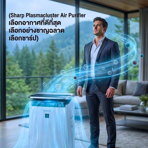 เครื่องฟอกอากาศ Sharp KI-J101B JP100 76 ตรม. AI พลาสม่าคลัสเตอร์ 50000 ญี่ปุ่น