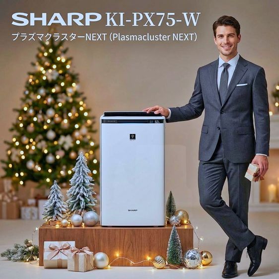 Sharp KI-PX75-W เครื่องฟอก ได้อากาศแบบสวิส พลาสม่าคลัสเตอร์ NEXT จบทุกฝุ่นพิษ ควันป่าทำลายปอด