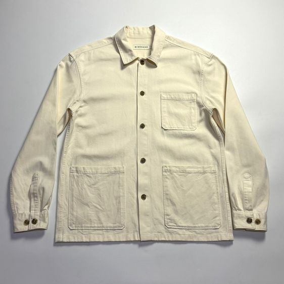 เบจ L เสื้อแจ็คเก็ต | เสื้อคลุม แจ็ตเก็ตแขนยาว แบรนด์ GIORDANO อก 22" ยาว 28.5"