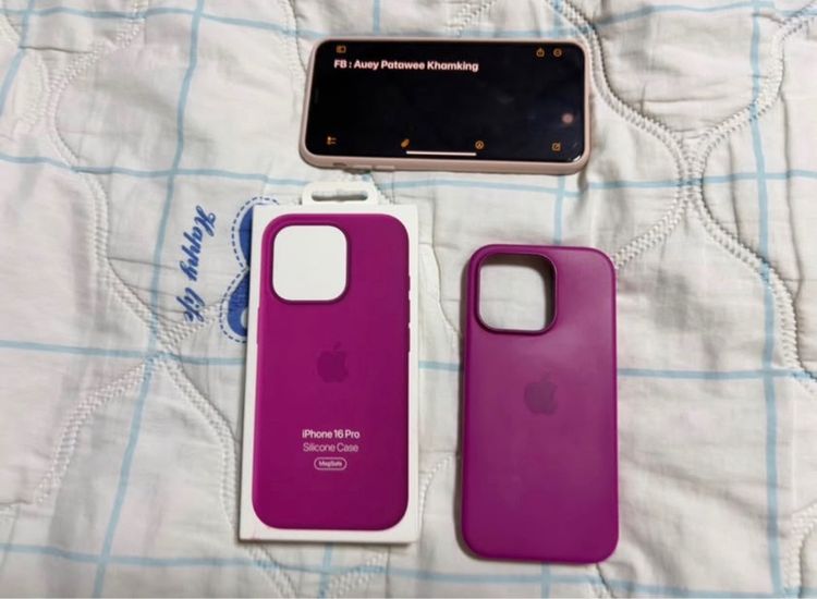 (รบกวนอ่านก่อนนะคะ) Apple Silicon Case สี ม่วงฟิวเซีย Fuchsia iPhone 16 Pro 