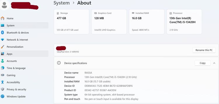ขาย Lenovo IdeaPad Slim 3 14IRH10 สีเทา รูปที่ 6