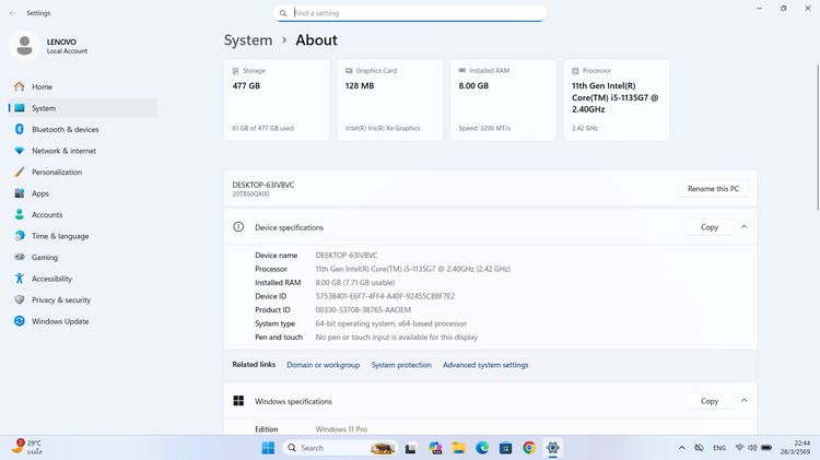 ขาย โน็ตบุ๊ค Lenovo E14 Core i5 Gen11 Ram 8 GB  M.2 512 GB จอFull HD IPS แบตเก็บนานๆ วินโดว์แท้ก ราคา7, 590,บาท รูปที่ 13