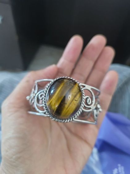 กำไลเงินแท้ หินไทเกอร์อาย รูปที่ 3