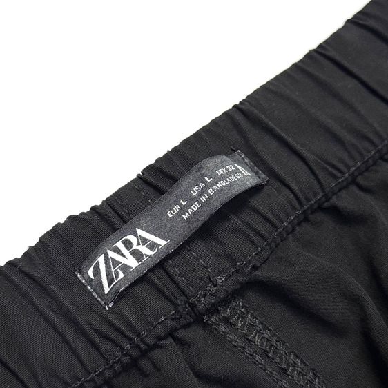 กางเกงขายาวคาร์โก้สีดำ แบรนด์ ZARA เอว 34-38 รูปที่ 3