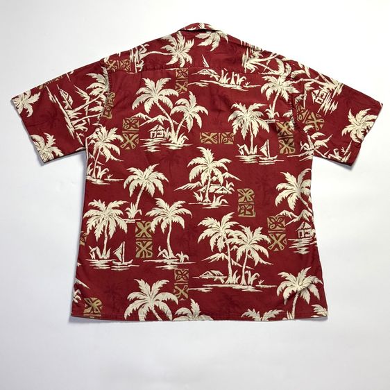 เสื้อเชิ้ตฮาวายสีแดง แบรนด์ CAMPIA อก 24.5" ยาว 30.5" รูปที่ 4