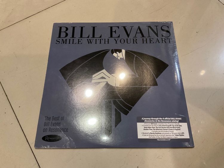 ภาษาอังกฤษ แผ่นเสียงแจ๊สยอดนักเปียโน Bill Evans ‎Smile With Your Heart The Best Of Bill Evans On Resonance 180g.  USA SS sealed ส่งฟรี