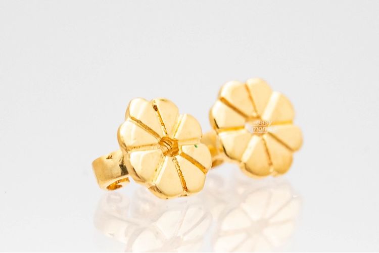 ต่างหูทองคำ 18K ประดับเพชร-มุก รูปที่ 5