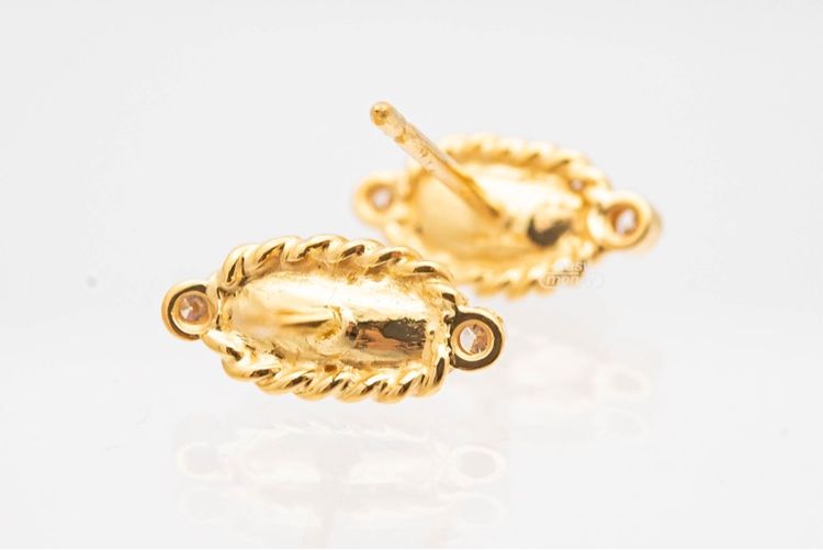 ต่างหูทองคำ 18K ประดับเพชร-มุก รูปที่ 6