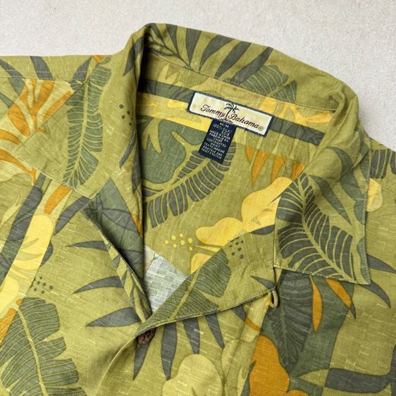 เสื้อฮาวายลายดอก​ Tommy Bahama ผ้า 100 Silk กระเป๋า​ต่อลาย Size M รูปที่ 6