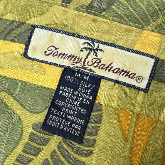 เสื้อฮาวายลายดอก​ Tommy Bahama ผ้า 100 Silk กระเป๋า​ต่อลาย Size M รูปที่ 7