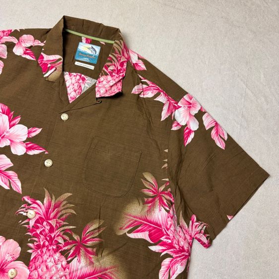 เสื้อฮาวายลายดอก​ Tommy Bahama ผ้า Silk cotton กระเป๋า​ต่อลาย Size XL​ รูปที่ 2