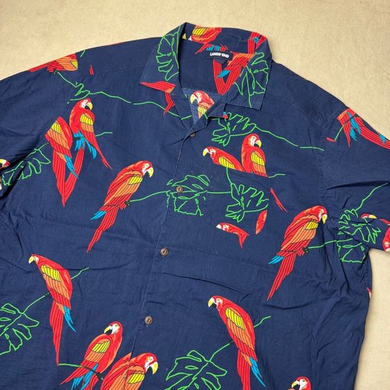 เสื้อฮาวายลายดอก​ Lands’END​ ผ้า Cotton​ ใส่สบาย Size xl รูปที่ 4