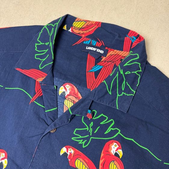 เสื้อฮาวายลายดอก​ Lands’END​ ผ้า Cotton​ ใส่สบาย Size xl รูปที่ 5
