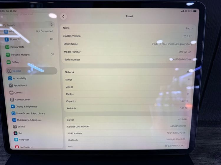 ipad pro gen4 12.9” 1TB sim wifi รูปที่ 2