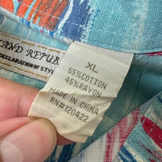 เสื้อฮาวายลายดอก​ Island Republic ผ้า Rayon Cotton Size XL​ รูปที่ 8