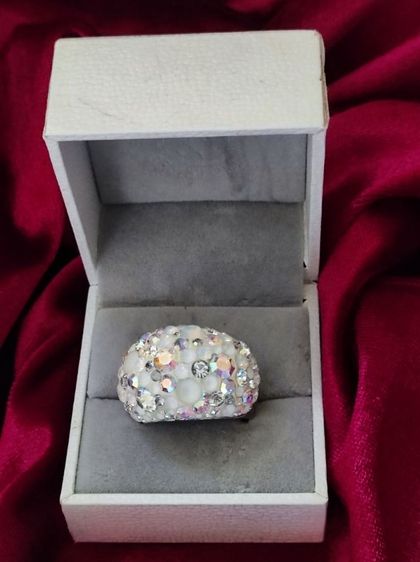 แหวนค็อกเทลคริสตัลโดมวินเทจ Agatha รูปที่ 6