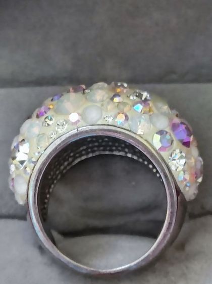 แหวนค็อกเทลคริสตัลโดมวินเทจ Agatha รูปที่ 2