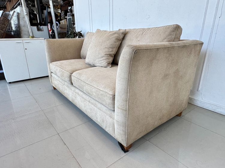 โซฟา 2 ที่นั่ง เบาะผ้าสีน้ำตาล ถอดปลอกได้  รูปที่ 4