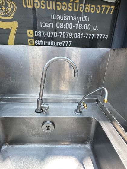 ซิงค์สแตนเลส เกรด 304 แบบ 1 หลุม พร้อม 2 ก็อกน้ำ มีฉากกั้นกันกระเด็น  (ขนาดกว้าง 70 CM.) รูปที่ 11