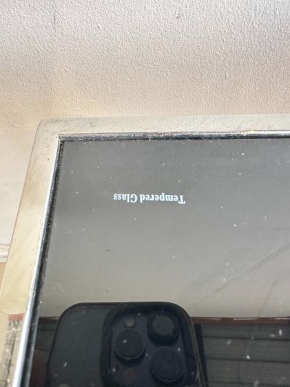 โต๊ะคอนโซล ท็อปและชั้นวางกระจกเทมเปอร์ สีดำ โครงขาสแตนเลส รูปที่ 13