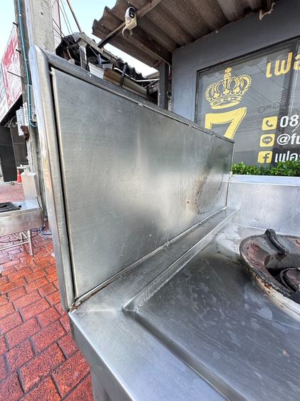 เตาสแตนเลส เกรด 304 (เตาไทย) 2 หัว หัวเตา KB5 1 ก็อกน้ำ ด้านบนเตามีรางน้ำ ชั้นวางระแนง  รูปที่ 9