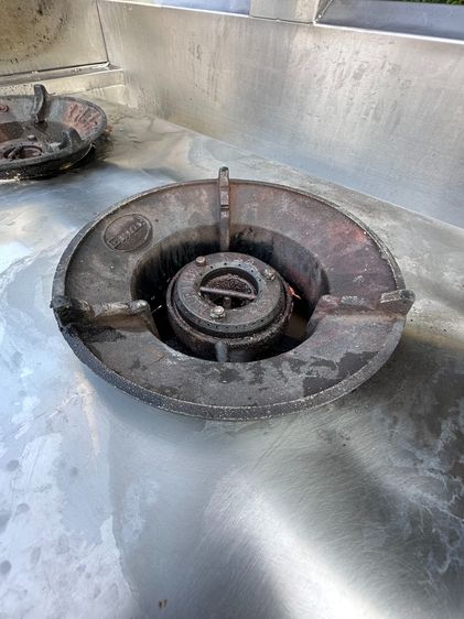 เตาสแตนเลส เกรด 304 (เตาไทย) 2 หัว หัวเตา KB5 1 ก็อกน้ำ ด้านบนเตามีรางน้ำ ชั้นวางระแนง  รูปที่ 15