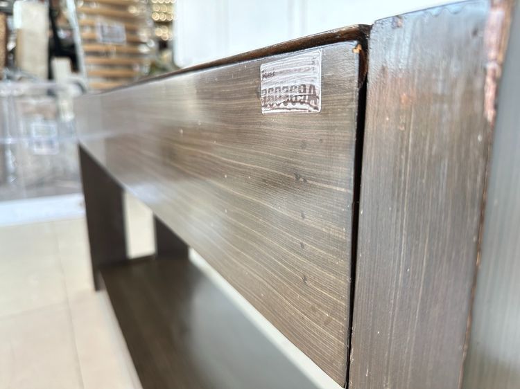 โต๊ะคอนโซล สไตล์วินเทจ 2 ลิ้นชัก โครงขาไม้จริงปิดแผ่นไม้อัดสีน้ำตาล รูปที่ 7