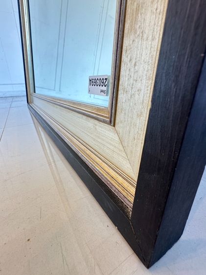 บานกระจกเงา กรอบไม้จริงสีน้ำตาล ติดคิ้วไม้สีทอง รูปที่ 8