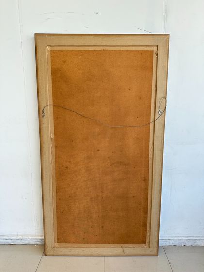 บานกระจกเงา กรอบไม้จริงสีน้ำตาล ติดคิ้วไม้สีทอง รูปที่ 9