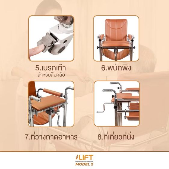 อุปกรณ์คลื่อนย้ายผู้ป่วยขึ้นรถ iLIFT รุ่น 2 5in1 อเนกประสงค์ดูแลผู้สูงอายุเคลื่อนย้ายผู้ป่วยติดเตียง รูปที่ 6