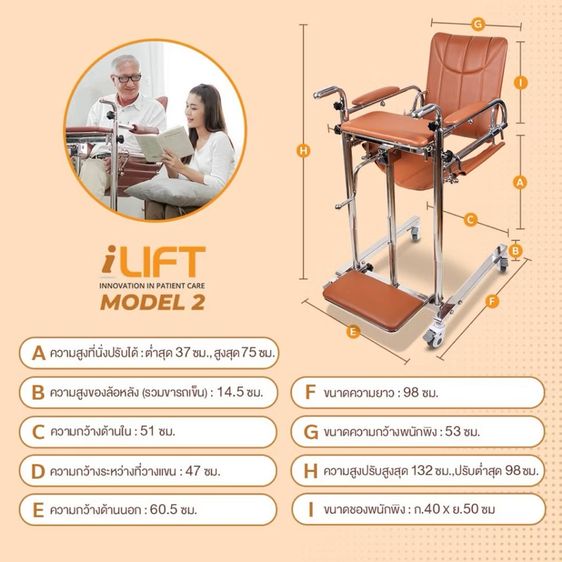 อุปกรณ์คลื่อนย้ายผู้ป่วยขึ้นรถ iLIFT รุ่น 2 5in1 อเนกประสงค์ดูแลผู้สูงอายุเคลื่อนย้ายผู้ป่วยติดเตียง รูปที่ 7