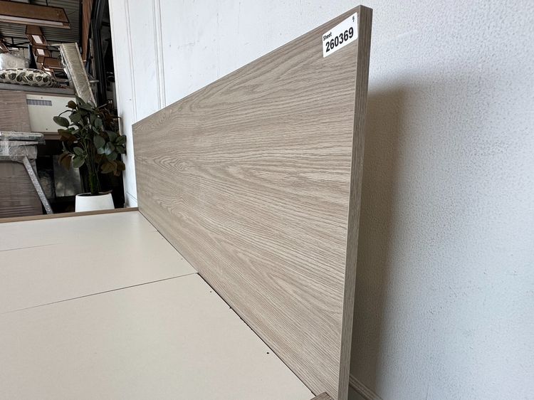 เตียงนอน 5 ฟุต โครงไม้ MDF หัวเตียงและโครงสีบีชลายไม้ คานและแผ่นรองสีขาว รูปที่ 5