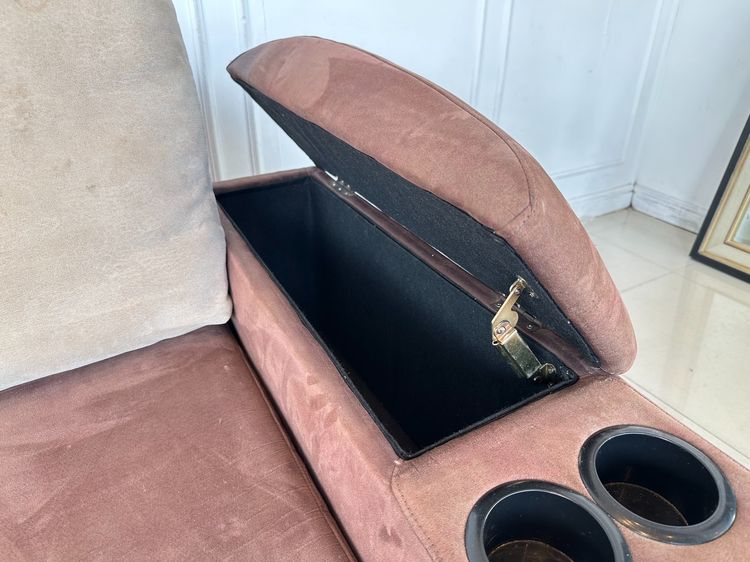 โซฟาแอล เบาะผ้ากำมะหยี่สีน้ำตาล รูปที่ 12