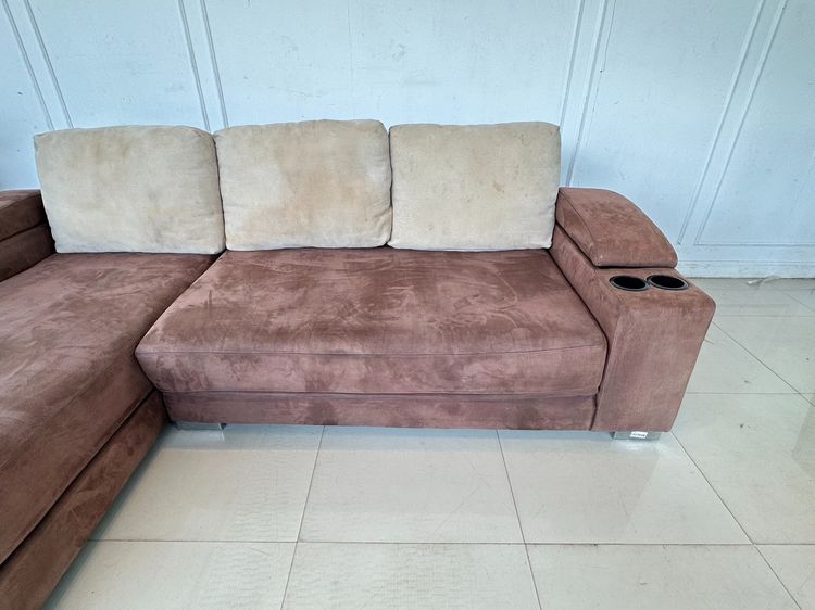 โซฟาแอล เบาะผ้ากำมะหยี่สีน้ำตาล รูปที่ 11