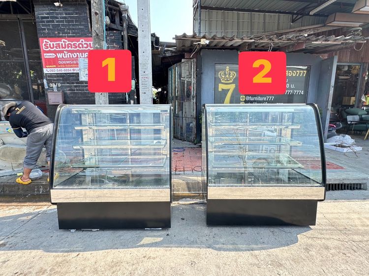 อุปกรณ์เบเกอรี่ ตู้แช่เค้ก 2 บานเลื่อน โครงสแตนเลสเกรด 304 