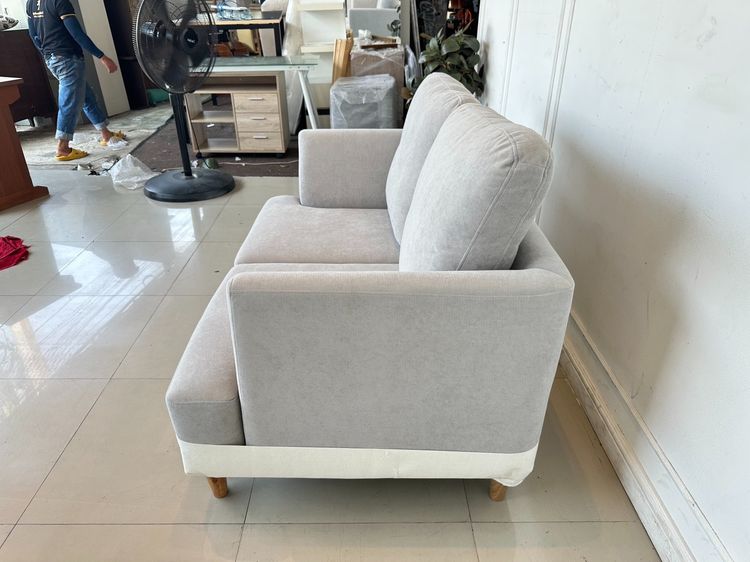 โซฟา 2 ที่นั่ง เบาะผ้าสีเทา หมอนพิงหลังถอดปลอกได้  รูปที่ 5