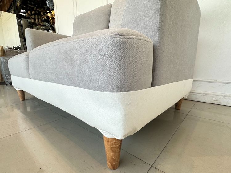 โซฟา 2 ที่นั่ง เบาะผ้าสีเทา หมอนพิงหลังถอดปลอกได้  รูปที่ 12