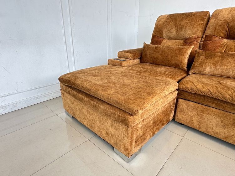 โซฟาเบด เบาะผ้ากำมะหยี่สีน้ำตาล พิงหลังปรับเอนได้ 3 ระดับ รูปที่ 9