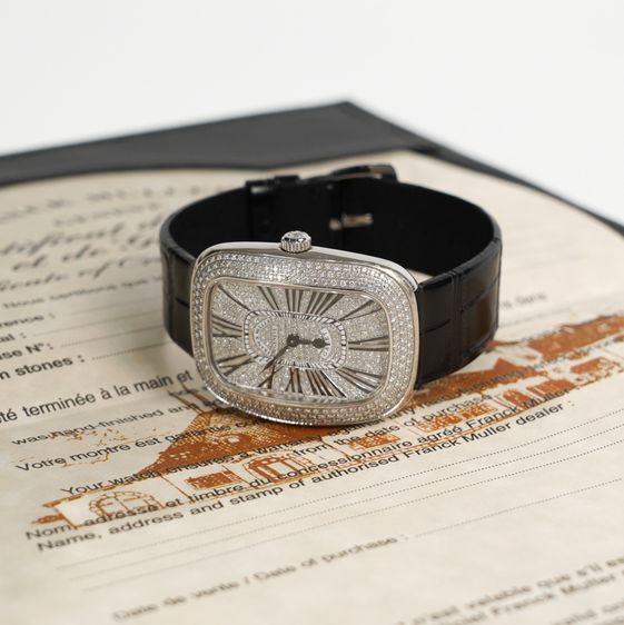 นาฬิกาหรู พร้อมกรอบเพชร เพิ่มความหรูหรา Franck Muller  Galet Diamonds Watch เรือนนี้ครบ Full Box พร้อมใบเสร็จ  รูปที่ 4